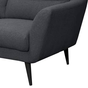 Sofa Lucinda I (2-Sitzer) Webstoff Hanabi: Anthrazit - Schwarz