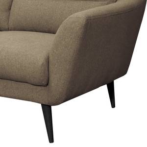 Sofa Lucinda I (2,5-Sitzer) Webstoff - Webstoff Hanabi: Saharagrau - Schwarz