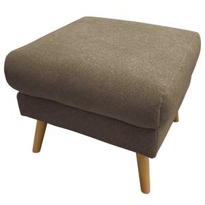 Gestoffeerde hocker Lucinda geweven stof - Geweven stof Hanabi: Sahara grijs - Beige