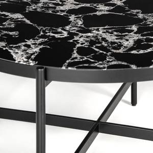 Table basse Abee Imitation marbre noir / Noir