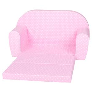 Kindersofa White Dots Pink - Andere - Textil - 77 x 42 x 34 cm