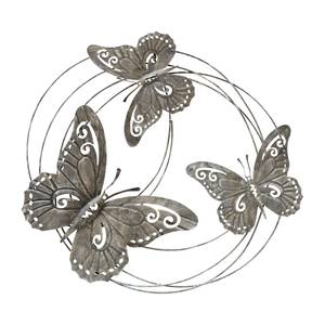 Muurdecoratie Vlinders Varas ijzer - grijs
