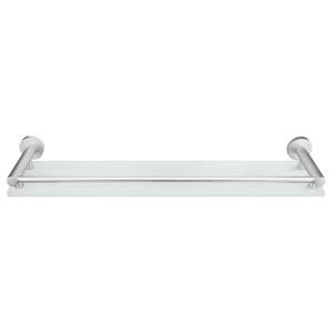 Plank Apollo aluminium/glas - zilverkleurig/melkglas