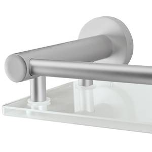 Plank Apollo aluminium/glas - zilverkleurig/melkglas