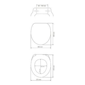 Premium wc-bril Old-Time Plane roestvrij staal/duroplast - wit/zwart