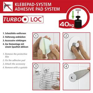 Turbo-Loc WC-Garnitur Aingeni Stahl / Polypropylen - Weiß / Chrom