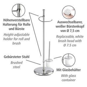 Stand WC-Garnitur Adiamo Stahl - Silber