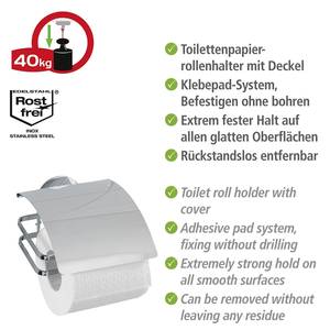 Turbo-Loc Toilettenpapierhalter Cover Edelstahl - Silber