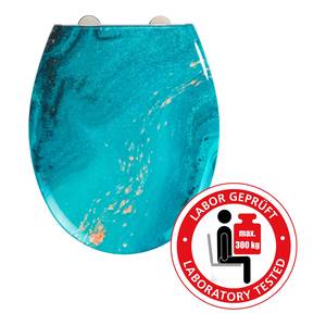 Siège WC premium Stream Acier inoxydable / Duroplast - Bleu