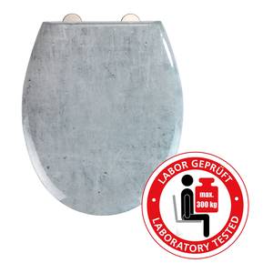Premium WC-Sitz Concrete Edelstahl / Duroplas - Grau