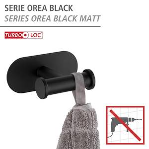 Patère Duo Orea Acier inoxydable - Noir - Noir