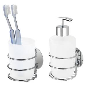 Distributeur et verre à dents Butono Acier inoxydable / Polypropylène - Blanc