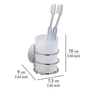 Tandenborstelbeker/zeepdispenser Butono roestvrij staal/polypropeen - wit