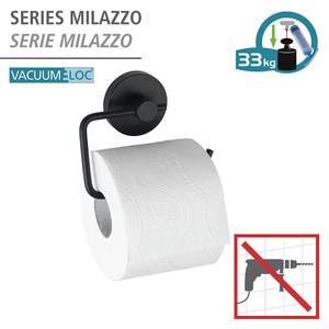Vacuum-loc wc-papierhouder Milazzo roestvrij staal - zwart