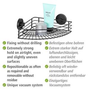 Eckablage Bari Stahl - Schwarz