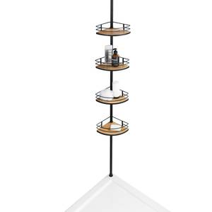 Étagère de douche télescopique DOLCEDO, en bambou et acier inoxydable, 31 x  65-275 x 23 cm, noir, Wenko, WENKO