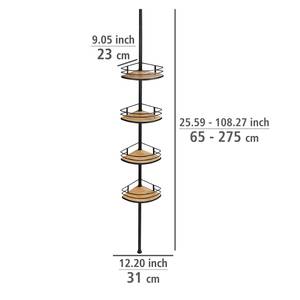 Teleskop-Eckregal Dolcedo I Edelstahl - Schwarz