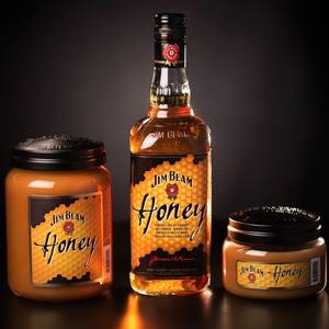 Geurkaars Jim Beam Honey geraffineerd paraffine - goudkleurig - 570 g