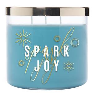 Geurkaars Spark Joy sojawas mix - blauw - 411 g