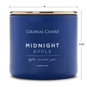 Geurkaars Midnight Apple sojawas mix - blauw - 411 g