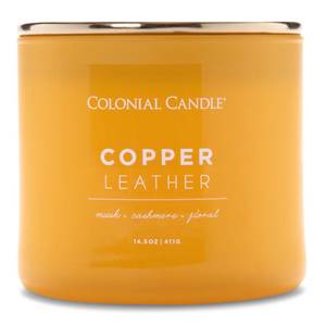 Bougie parfumée Copper Leather Mélange de cire de soja - Jaune - 411 g