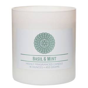 Duftkerze Basil And Mint Soja Wachs Mischung - Weiß - 453g