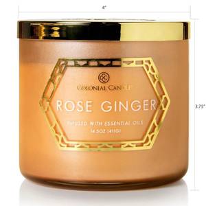 Bougie parfumée Rose Ginger Mélange de cire de soja - Jaune - 411 g