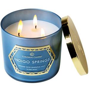 Bougie parfumée Indogo Springs Mélange de cire de soja - Bleu - 411 g