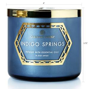 Bougie parfumée Indogo Springs Mélange de cire de soja - Bleu - 411 g