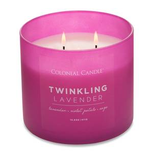 Geurkaars Twinklin Lavender sojawas mix - roze - 411 g
