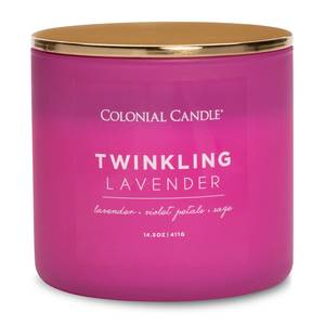 Geurkaars Twinklin Lavender sojawas mix - roze - 411 g