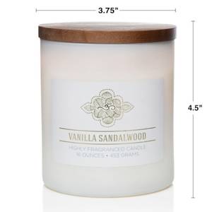 Duftkerze Vanilla Sandalwood Soja Wachs Mischung - Weiß - 453g