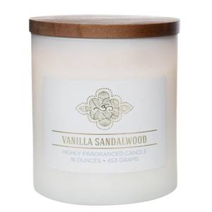 Bougie parfumée Vanilla Sandalwood Mélange de cire de soja - Blanc - 453 g