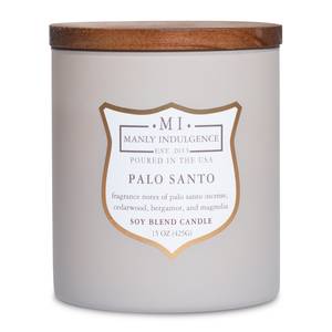 Duftkerze Palo Santo Soja Wachs Mischung - Grau - 425g - Durchmesser: 10 cm
