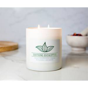 Duftkerze Soothing Eucalyptus Soja Wachs Mischung - Weiß - 453g