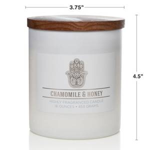 Duftkerze Chamomile & Honey Soja Wachs Mischung - Weiß - 453g