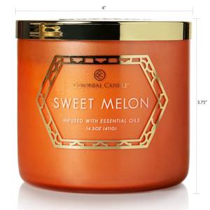 Bougie parfumée Sweet Melon Mélange de cire de soja - Orange - 411 g