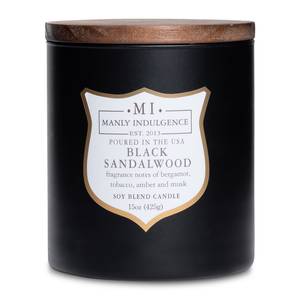 Duftkerze Black Sandalwood Soja Wachs Mischung - Schwarz - 425g - Durchmesser: 10 cm