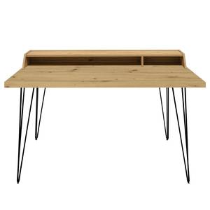 Bureau Unieux III knoestige eikenhouten look - Zwart