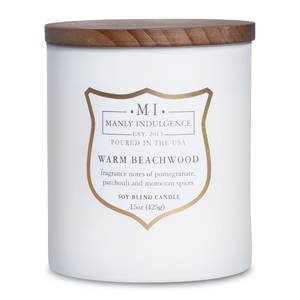 Duftkerze Warm Beachwood Soja Wachs Mischung - Weiß - 425g