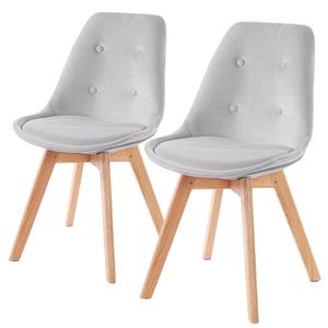 Chaises capitonnées Blaine (lot de 2) Gris clair