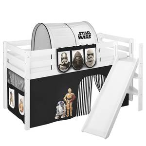 Hoogslaper Jelle Star Wars II met schuine glijbaan en gordijn - Zwart - 90 x 190cm