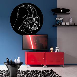 Vlies-fotobehang Star Wars Ink Vader Intissé - zwart / wit