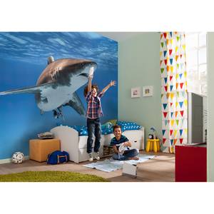 Vlies-fotobehang Great White Shark vlies - blauw