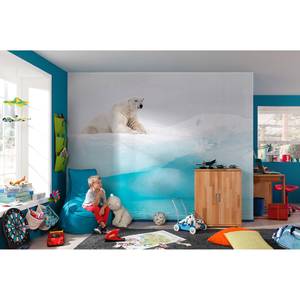 Vlies-fotobehang Arctic Polar Bear vlies - wit/blauw