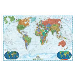 Papier peint intissé World Blue Frame Intissé - Multicolore