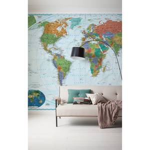 Papier peint intissé World Blue Frame Intissé - Multicolore