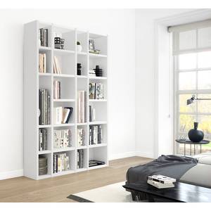 Boekenkast Emporior XIV crèmewit - Hoogglans wit - Breedte: 145 cm