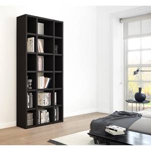 Boekenkast Emporior XV crèmewit - Eikenhouten zwartbruin look - Breedte: 100 cm