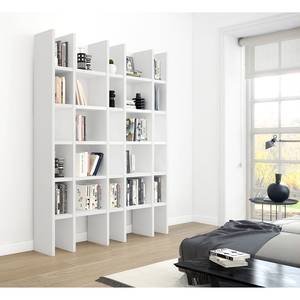 Boekenkast Emporior XIII crèmewit - Hoogglans wit - Breedte: 170 cm